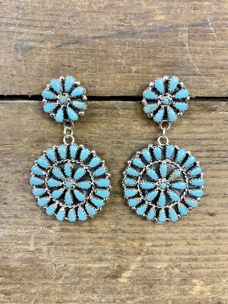 Sleeping Beauty Turquoise and Sterling Earrings
