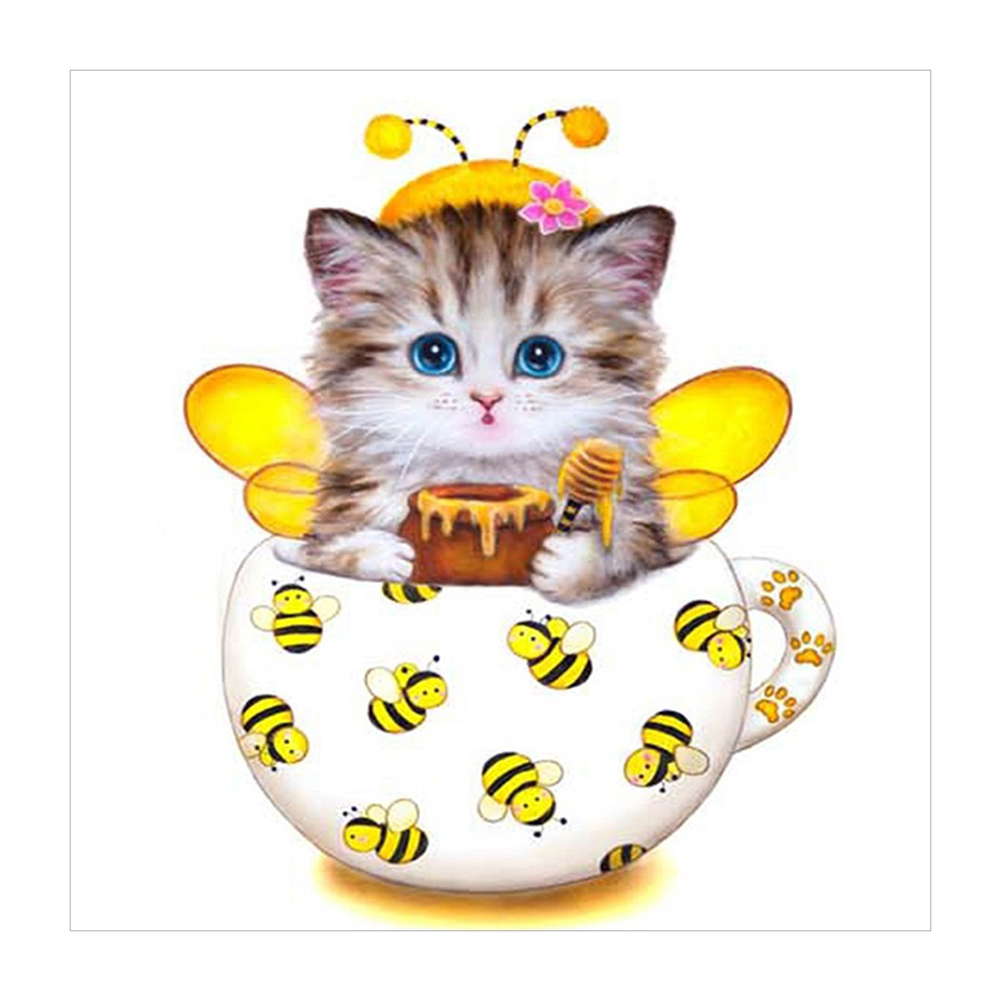 

30*30CM - Round Drill Diamond Painting - Kitten, 501 Original