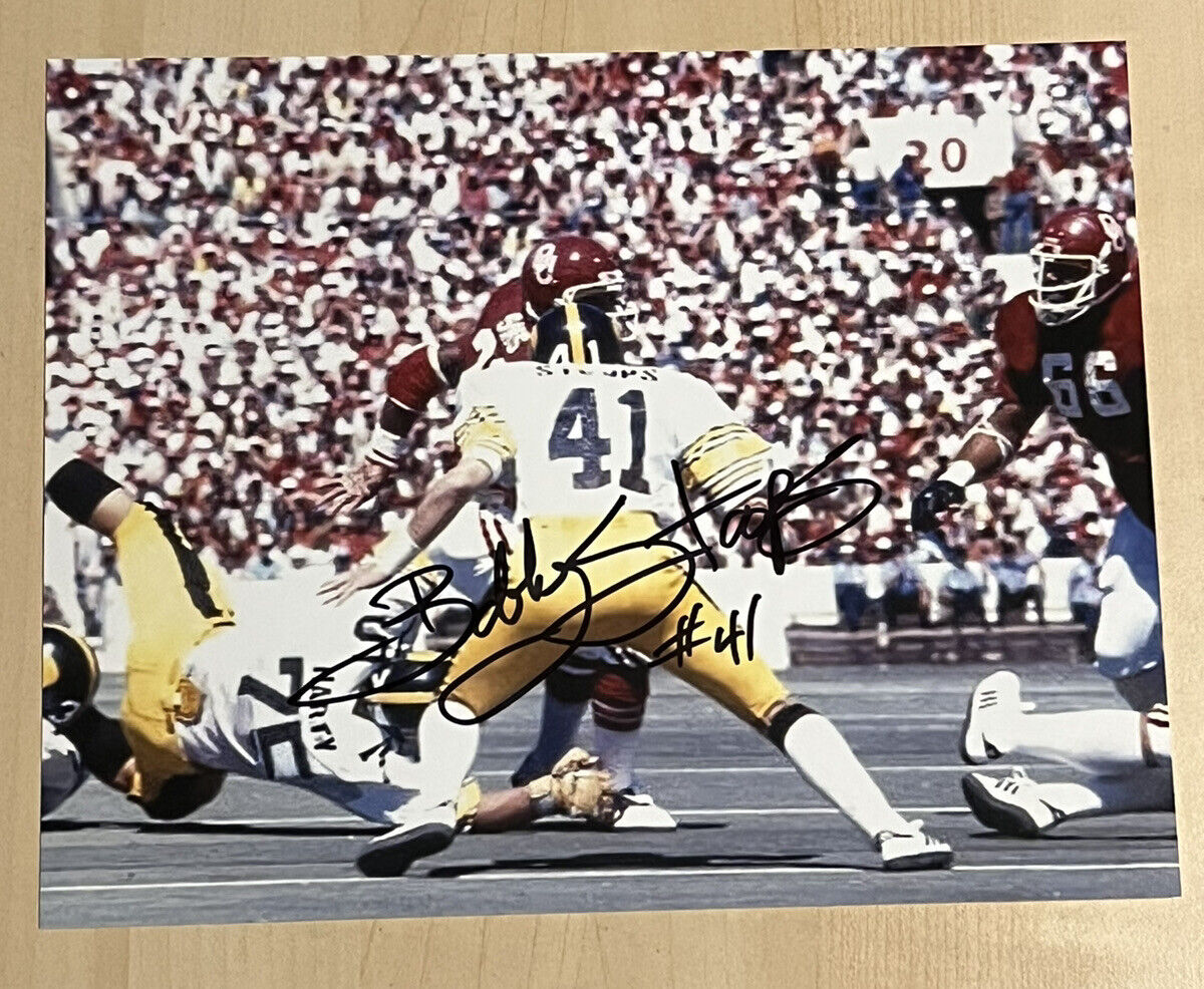 BOB STOOPS HAND SIGNED 8x10 Photo Poster painting FORMER IOWA HAWKEYES AUTOGRAPHED COA