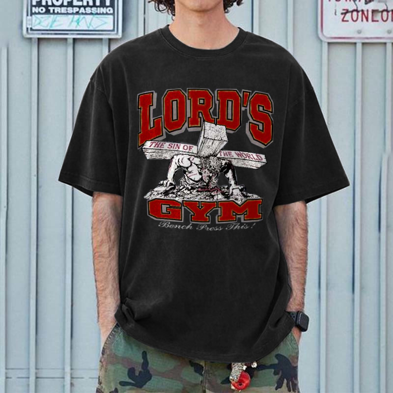 Vintage Lord's Gym Print Short Sleeve T-Shirt - SOPULA