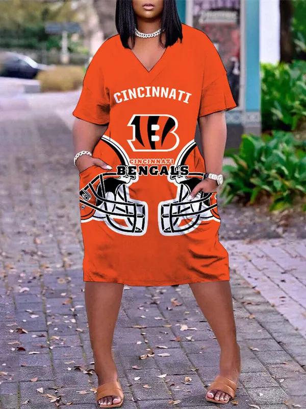 Cincinnati Bengals
Limited Edition V-neck Casual Pocket Dress