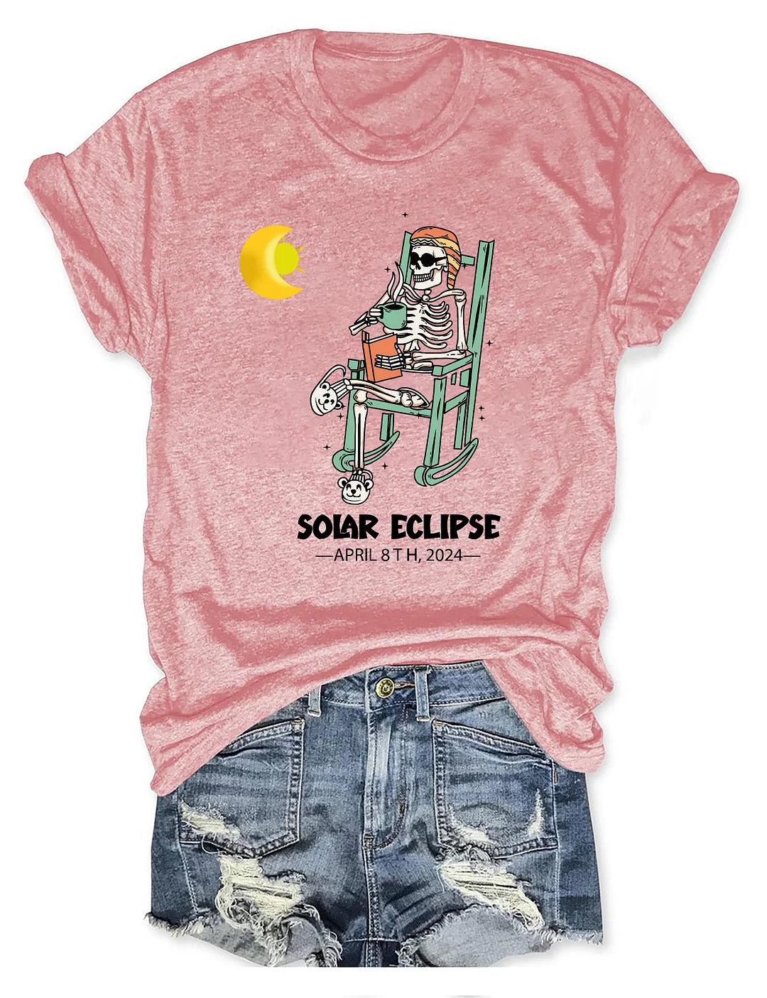 Funny Solar Eclipse Skeleton T-shirt