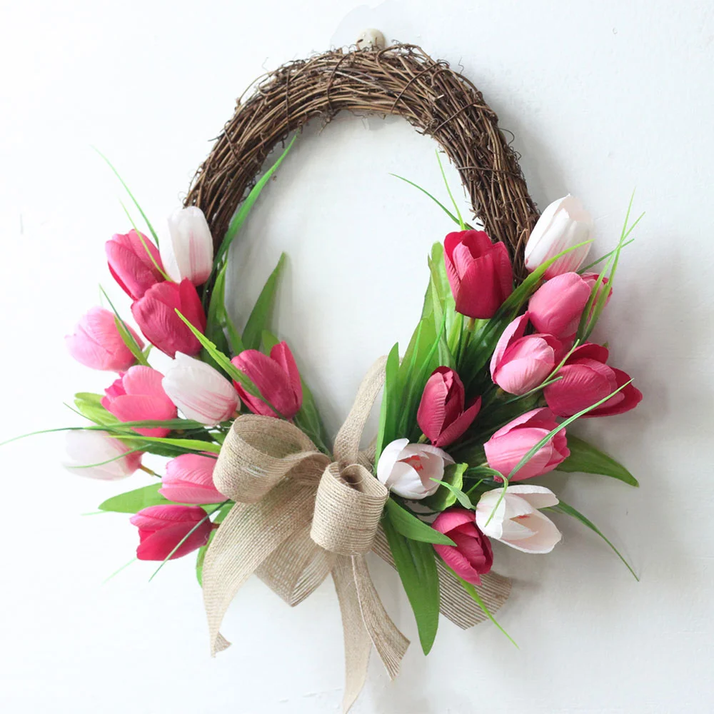 New holiday gift decoration simulation tulip rattan garland