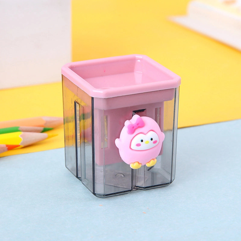 Double Hole Pencil Sharpener/children’s Cute Cartoon Pencil Sharpener Primary School Students Creative Stationery Multifunctional Pencil Sharpener