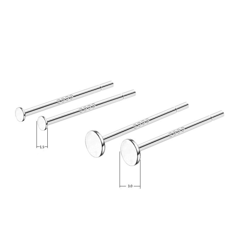 1 Pair 925 Sterling Silver Solid Color Ear Studs