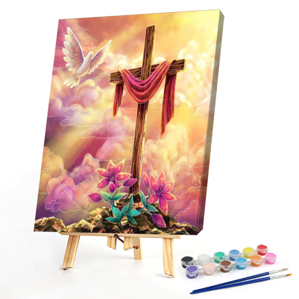 

40*50CM - Paint By Numbers - Easter Cross, 501 Original