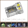 COB+SMD LED Outdoor Mini Flashlight Rotatable Power Display Hat Clip Work Light