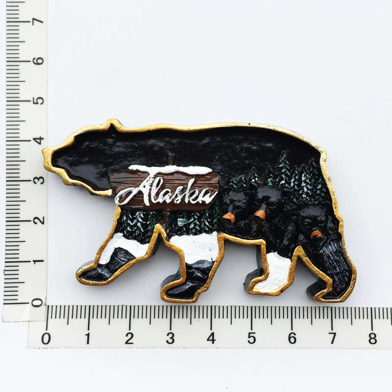 Athvotar Alaska Bear Kawaii Fridge Magnets Tourism Souvenir British Canada Bear Refrigerator Magnetic Stickers Cute Magnet Decor Gift