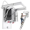 [US Local Warehouse] Ceiling Mounted Attic Ladder w/Handrails Retractable Loft Stairs 660LBS Capacity