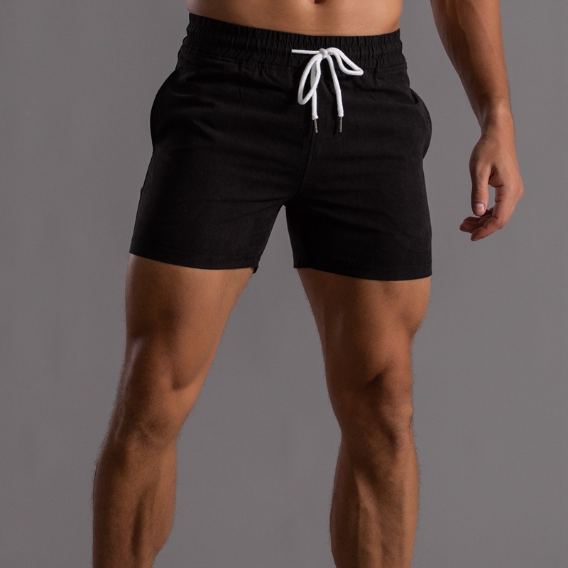 Men's Casual Solid Color Lace-up Shorts
