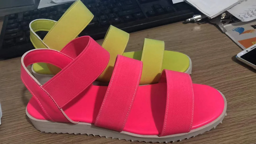 Yyvonne New Set Of Feet Tight With Flat Sandals Women's Large Size Wish De-Toed Beach Sandals