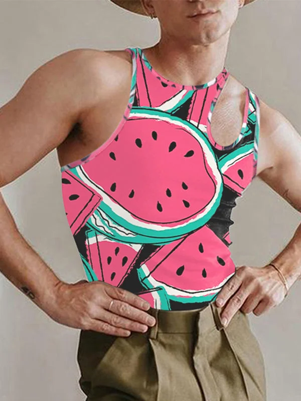 Sexy Print Cutout Sleeveless Vest SKUI95460