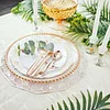 10 Pack | 8" Rose Gold and White Marble Plastic Appetizer Salad Plates