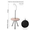 Outdoor Aluminum Alloy Triangular Folding Small Round Table Portable Adjustable Camping Table Tripod Stainless Steel Table Ultra-Light Camping Tea Table Dining Table Self-Driving Tour