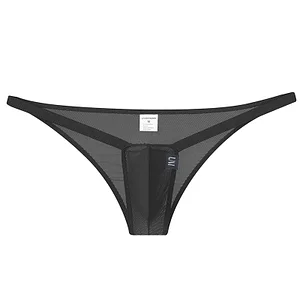 Men's Sexy Low Waist Mesh Transparent Briefs