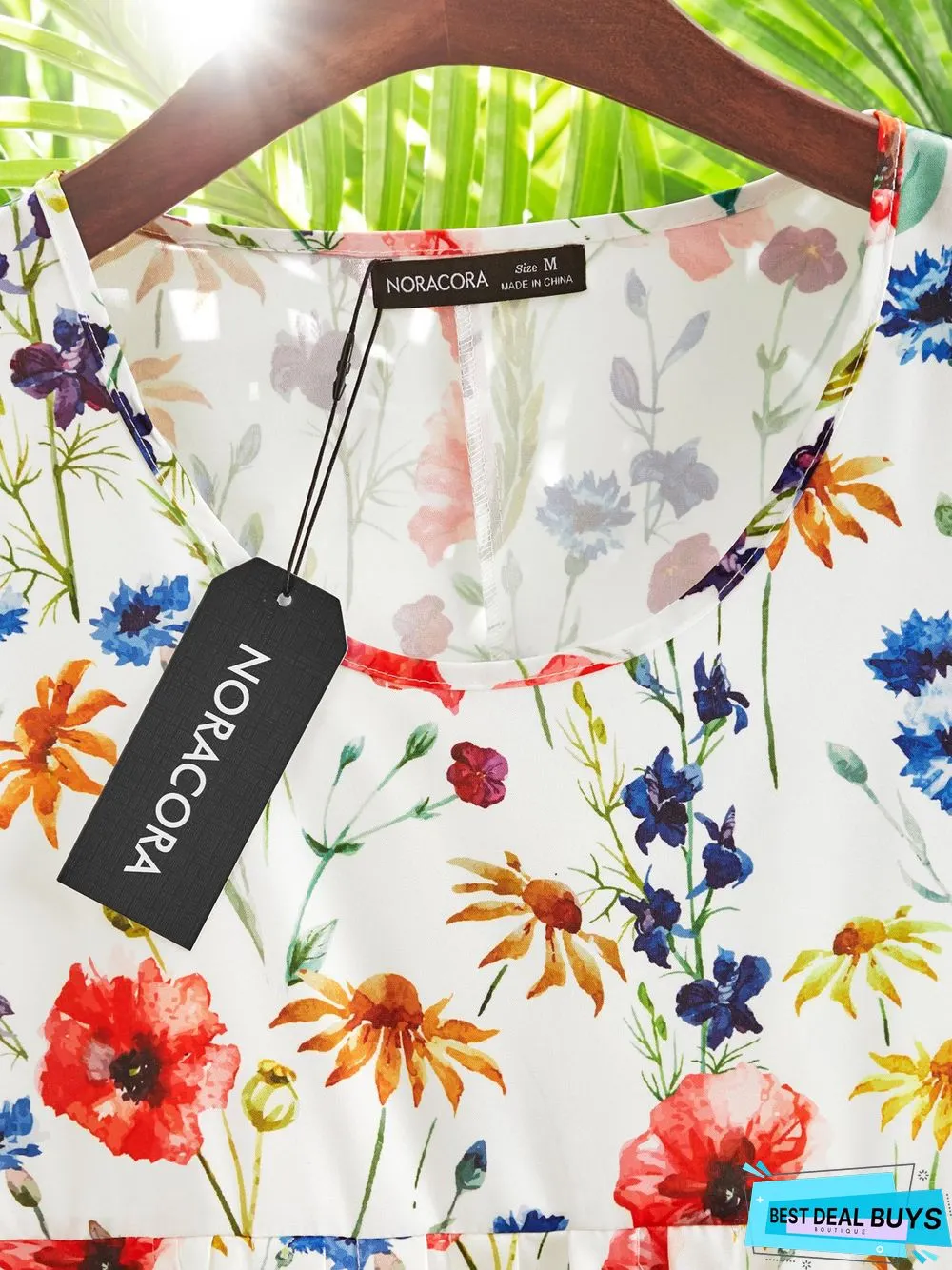 Floral Loosen Casual Short Sleeve Woven Dress