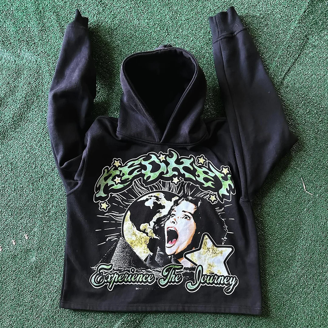 Sopula Pieces Over Opinions Graphic Print Pullover Hoodie - SOPULA