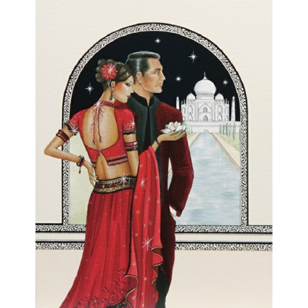 

30*30CM - Round Drill Diamond Painting - Elegant Lady, 501 Original