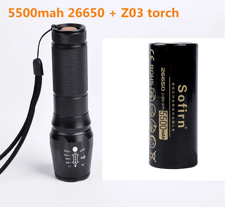 Sofirn 2*26650 5500mAh Flat-Top Battery, 5C High Capacity Discharge Li-ion Batteries for LED Flashlight