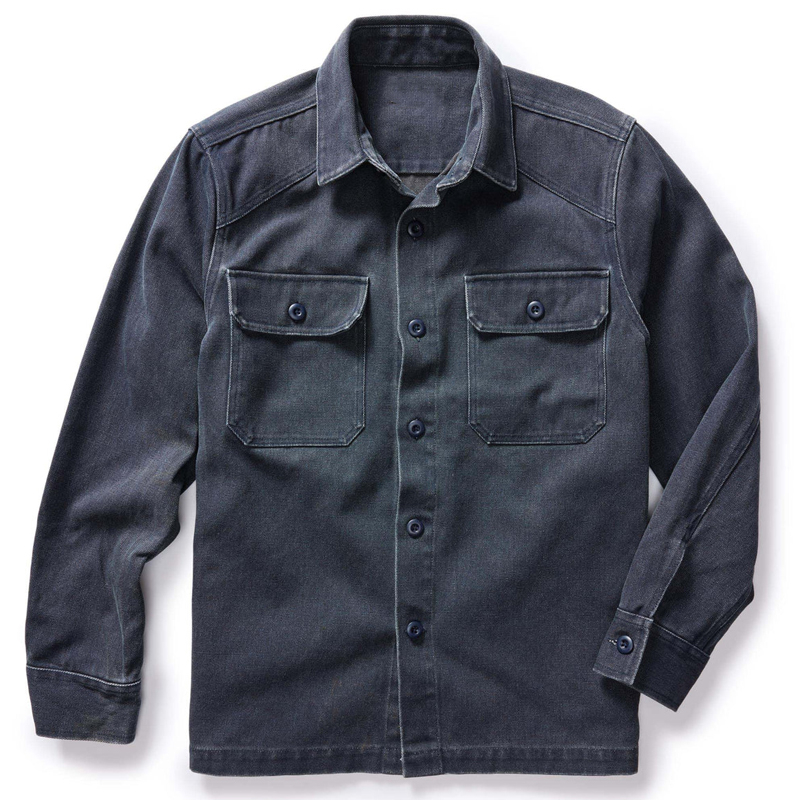 Vintage 12.5 Oz Navy Shredded Canvas Shirt