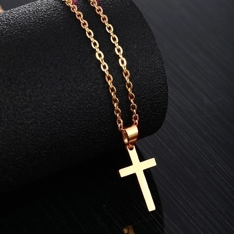 Stainless Steel 18K Gold Plated Modern Style Minimalist Plating Cross None Pendant Necklace Long Necklace