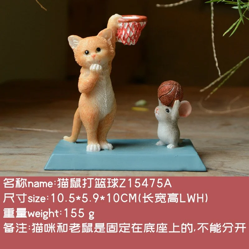 Everyday Collection Kawaii Cat Figurine  Animal Ornament Love Gift Car Decoration Miniature Fairy Garden Tabletop Decoration