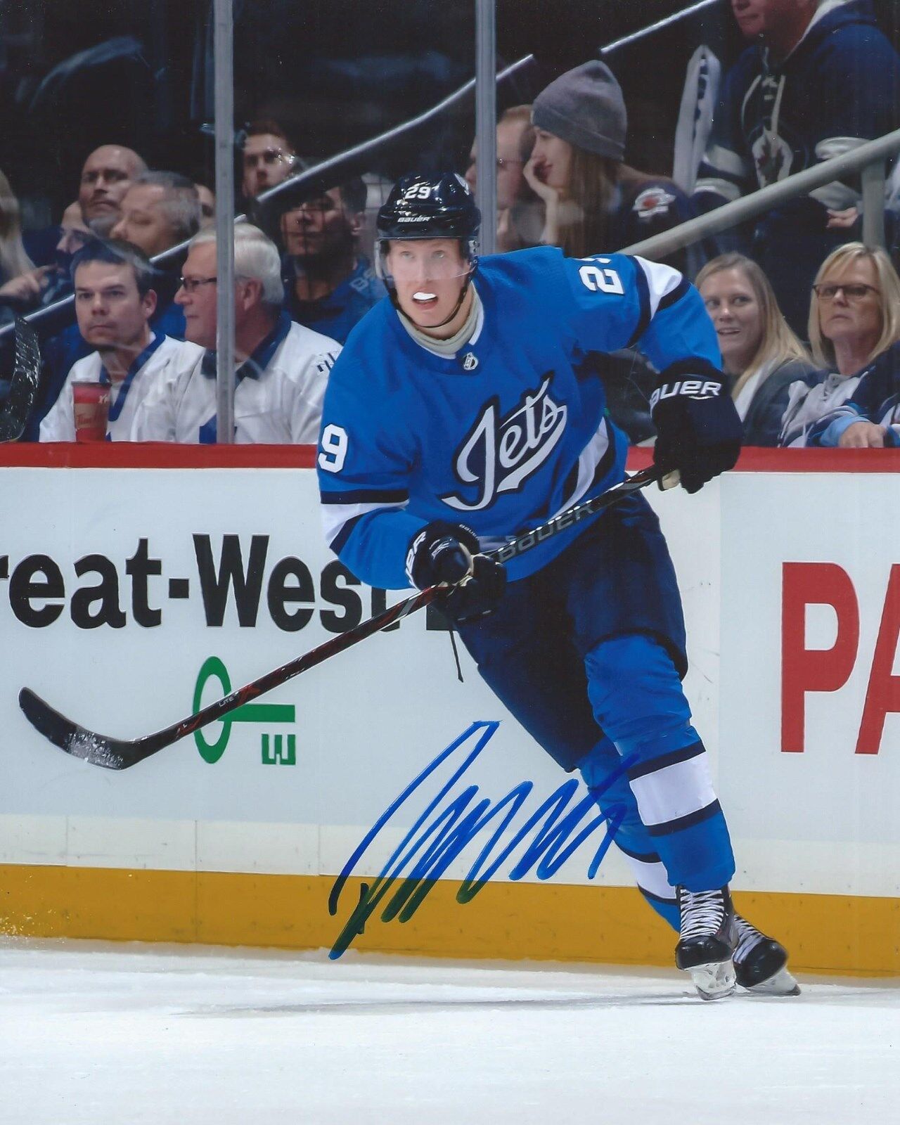 Patrik Laine Signed 8x10 Photo Poster painting Winnipeg Jets 3rd Jersey Autographed COA