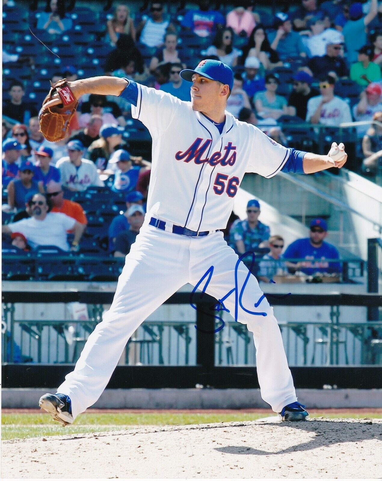 SCOTT RICE NEW YORK METS ACTION SIGNED 8x10