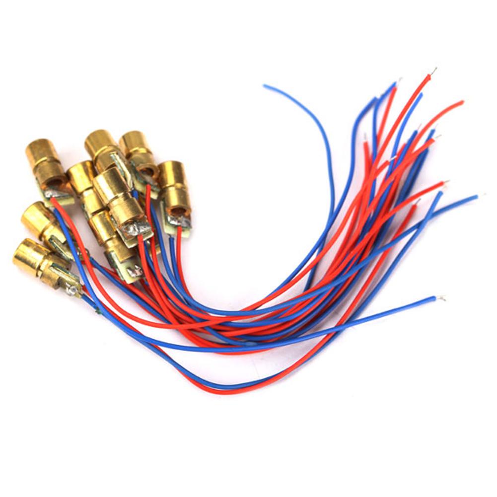 

10pcs 650nm 6mm 3V 5mW Laser Dot Diode Module Head With Red Dot, 501 Original