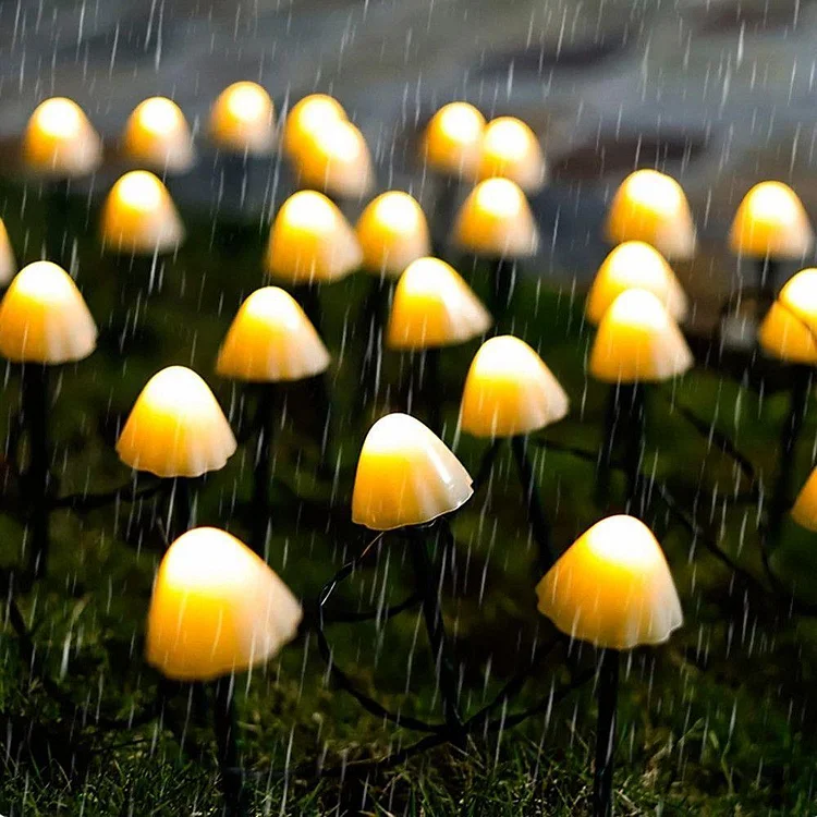 Small Mushroom Waterproof LED RGB Solar Lights Outdoor String Lights - Appledas
