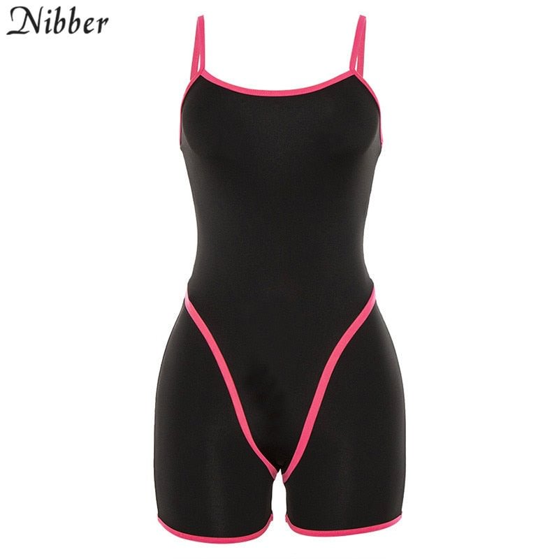 Nibber2019 summer hollow Bodycon Street Casual playsuit pants Women sleeveless sexy Fitness Rompers Jumpsuits Female Active Wear