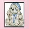 Blue Hat Rabbit-14CT Stamped Cross Stitch Kit(17x20cm)