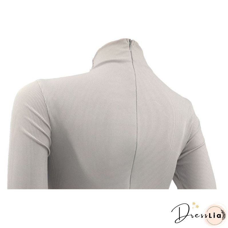 Solid Color Knit Jumpsuits