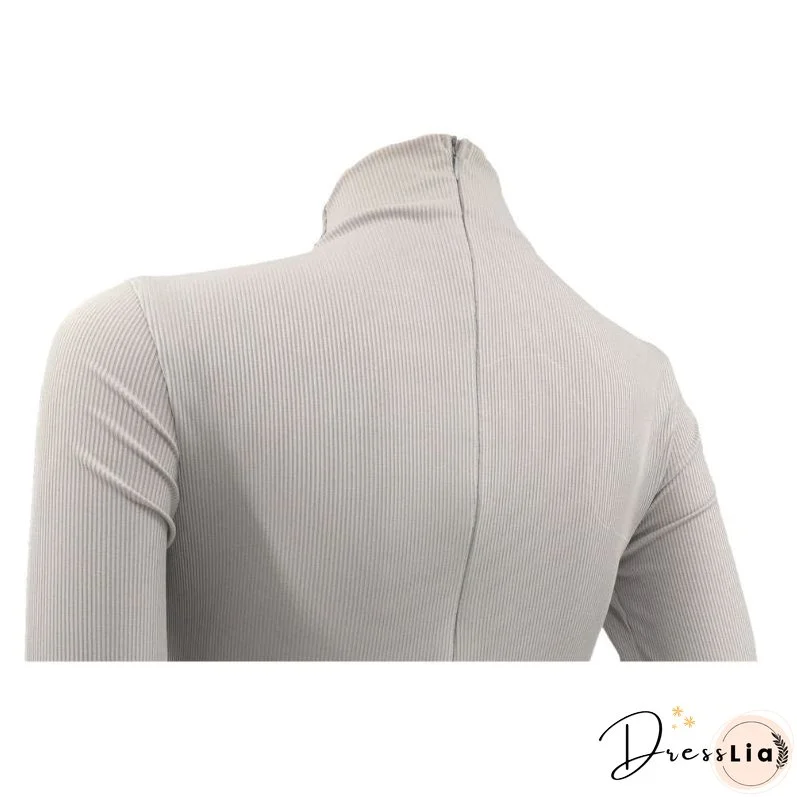 Solid Color Knit Jumpsuits