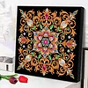 Schwarzes Gold, Mandala-Blumenornament, speziell geformte 5D-DIY-Teilbohrer, Diamanten, Punkte, Edelstein-Kunstsets mit Rahmen, Diamanten, Gem&auml;lde, Ed