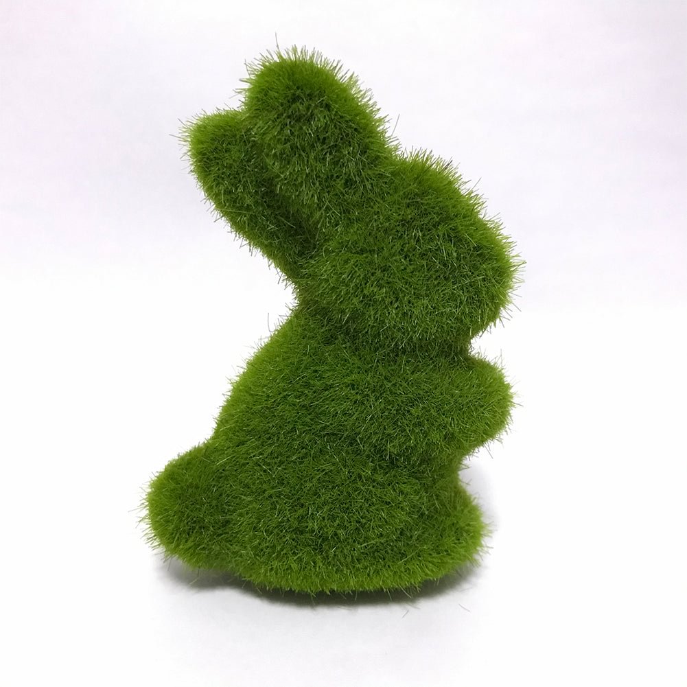 Easter Moss Rabbit Statue Artificial Turf Grass Bunny Figurines  Animal Ornament Spring Table Garden Decorations