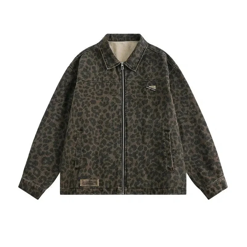 Aonga Full Zip Leopard Print Jacket