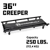 Powerbuilt 36 Inch Rolling Garage Creeper, Tubular Steel Body, Padded Foam and Head Rest, Car Repair, Automotive, 250 Pound Capacity - 640940
