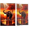 (US Only)5D DIY Full Round Drill Diamond Painting Elephant Kit Home Decor Art 40x70cm