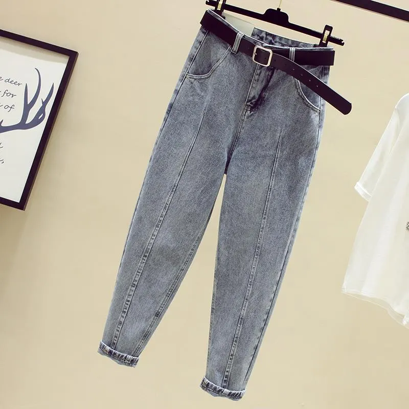 Jeans Women Pants 2019 Autumn High Waist Jean Femme Pantalon Trousers Streetwear Vintage Ankle-Length Fitness Harem Denim Pants