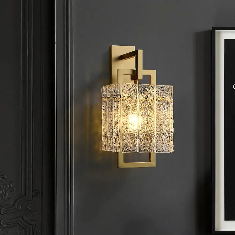 Water Ripple Glass Shade Wall Sconce Modern Light Fitting Vjlight