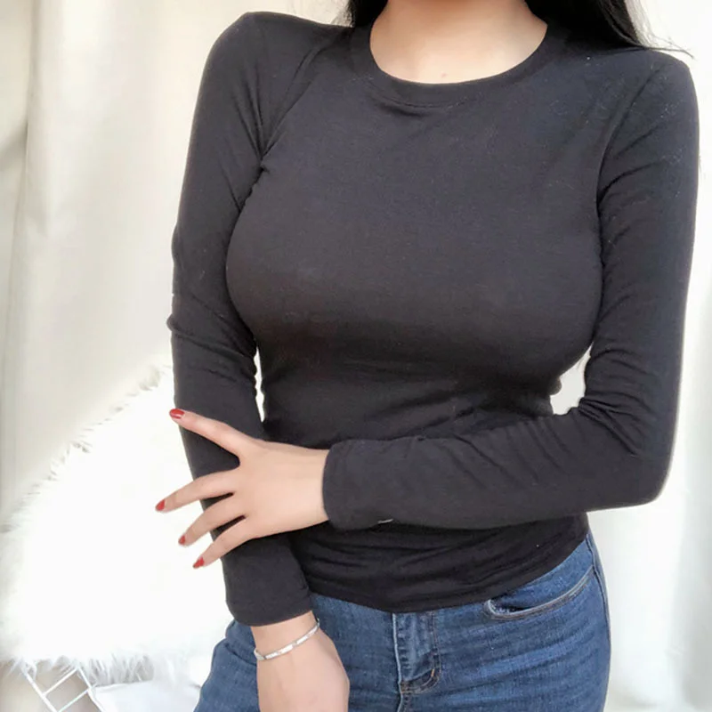 Ueong Ueong Korea 2024 Spring New Spot Sexy Good Figure Tight Bottom T Shirt Women's