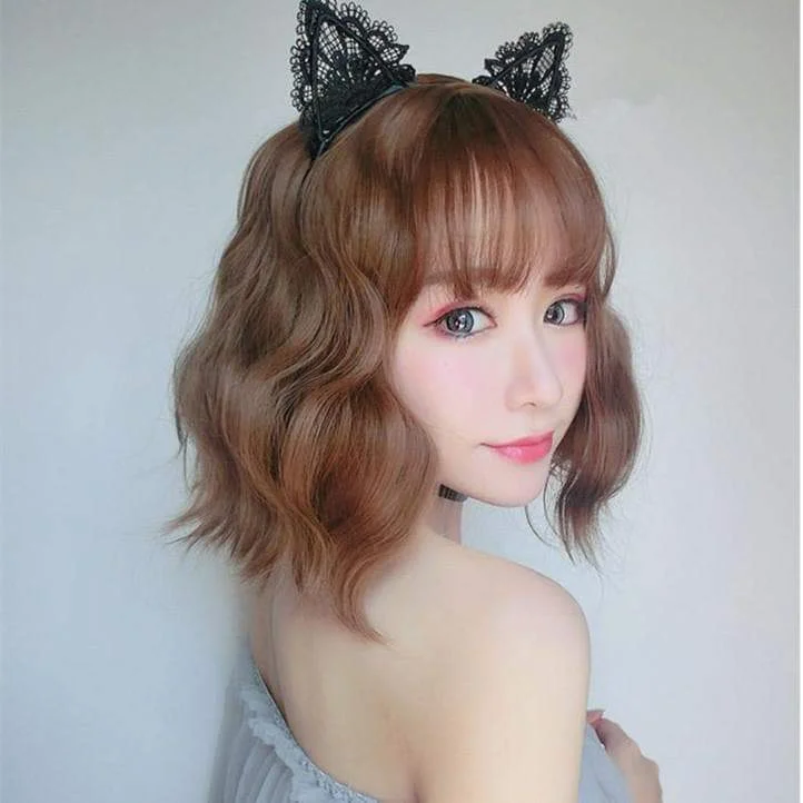 [Clearance] Brown/Grey/Chocolate Short Curly Wig SP178686