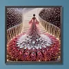Fille en jupe habill&eacute;e - peinture au diamant de forme sp&eacute;ciale - 30 * 30cm