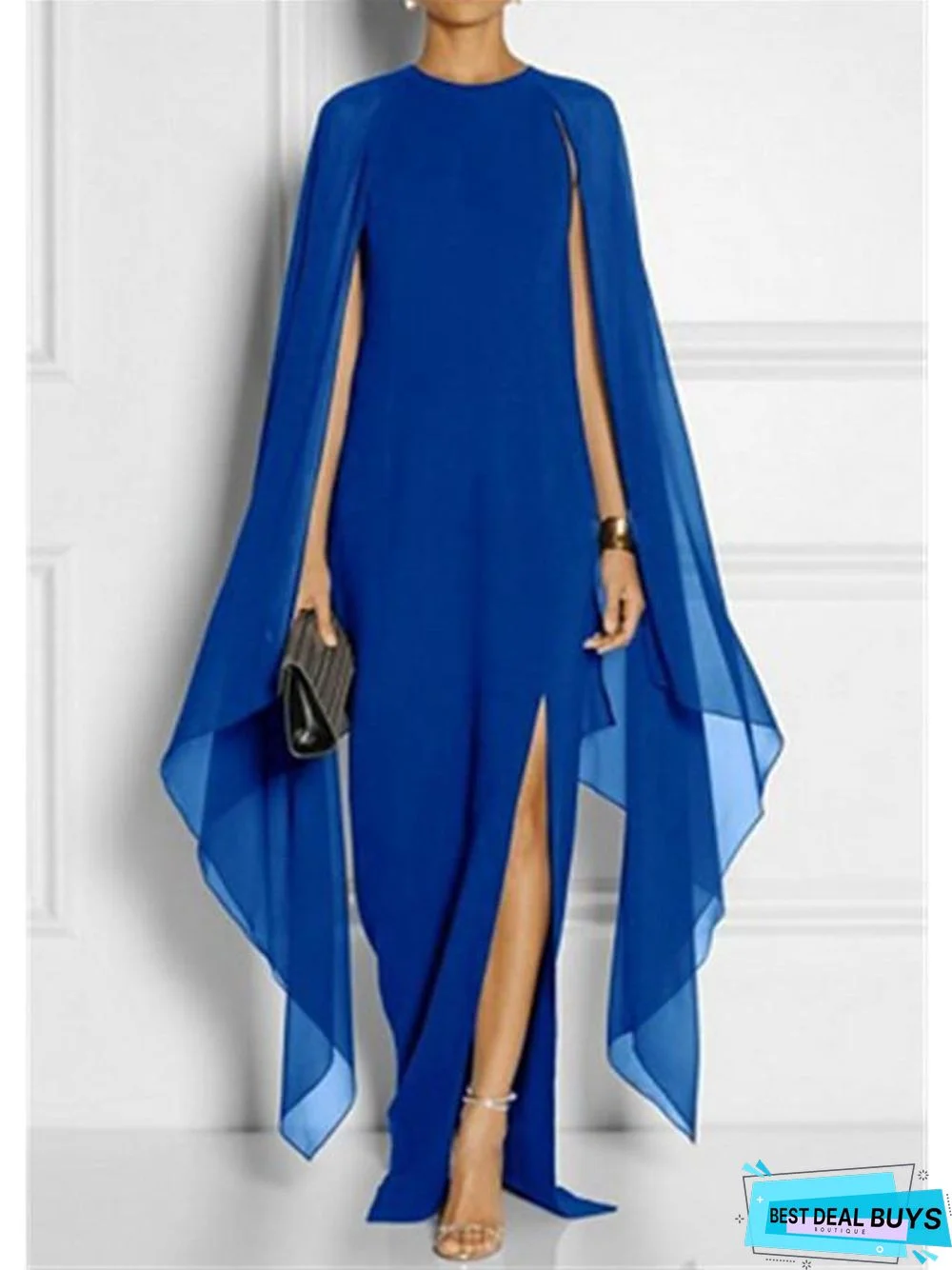 Women's Shift Dress Maxi Long Dress Sleeveless Black Solid Colored Layered Split Summer Plus Size Hot Elegant Split Black Purple Red Royal Blue Black Dresses