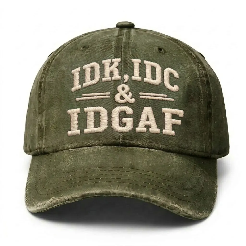 Idk Idc & Idgaf Embroidery Cap