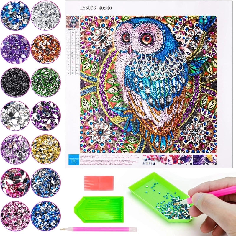 Diamond Painting DIY Bright Diamond Owl Living Room Bedroom Hanging Painting 5D Hot Diamond Painting