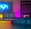 WIFI Creative Tetris Digital Clock LED Digital Electronic Cyberpunk Weather Clock Desktop E-sports ins Technology Sense RGB
