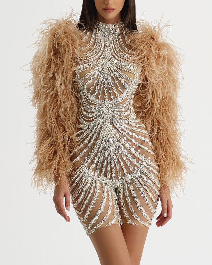 Feather Party Mini Dress