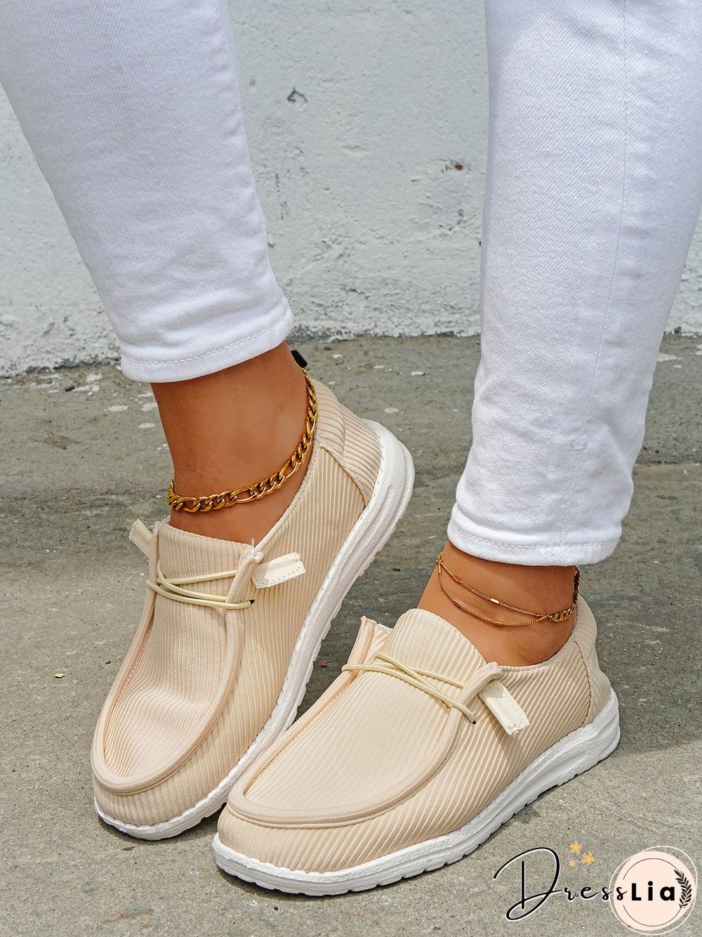 Casual Light Lace Up Flats Canvas Shoes